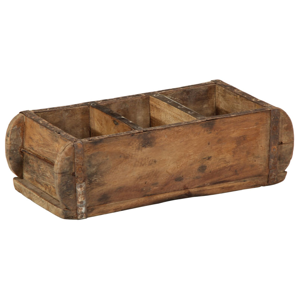 Produktbild för Bricka 4 pcs Brun 30 x 14 x 9 cm Solid återvunnen trä