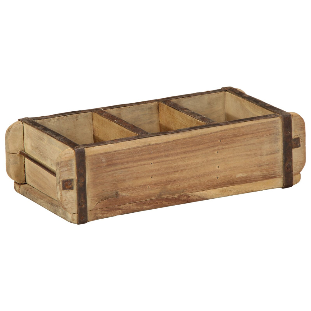 Produktbild för Bricka 4 pcs Brun 30 x 14 x 9 cm Solid återvunnen trä