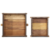 Produktbild för Bricka 2 pcs Brun 29 x 31 x 10 cm Solid återvunnen trä