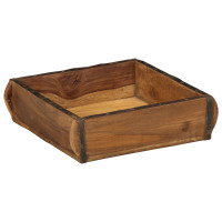 Produktbild för Bricka med lagring Brun 29 x 31 x 10 cm Solid återvunnen trä