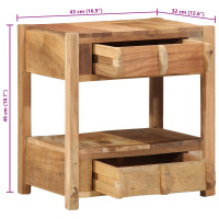 Produktbild för Sidobord med låda Brun 43 x 32 x 46 cm Solid återvunnen trä