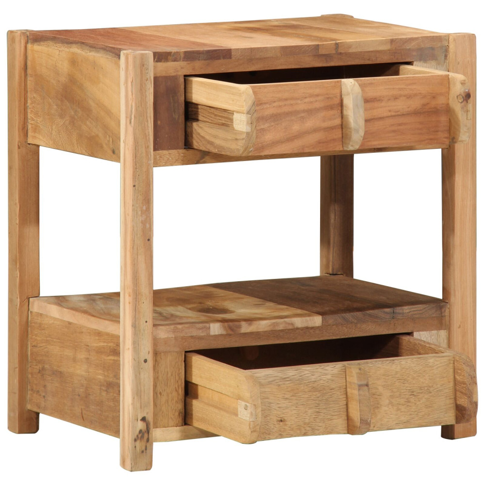 Produktbild för Sidobord med låda Brun 43 x 32 x 46 cm Solid återvunnen trä