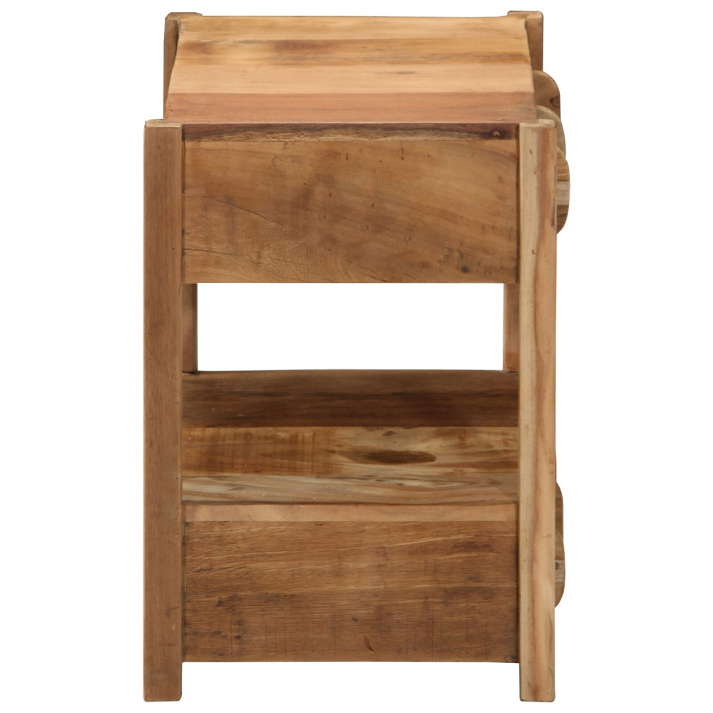 Produktbild för Sidobord med låda Brun 43 x 32 x 46 cm Solid återvunnen trä