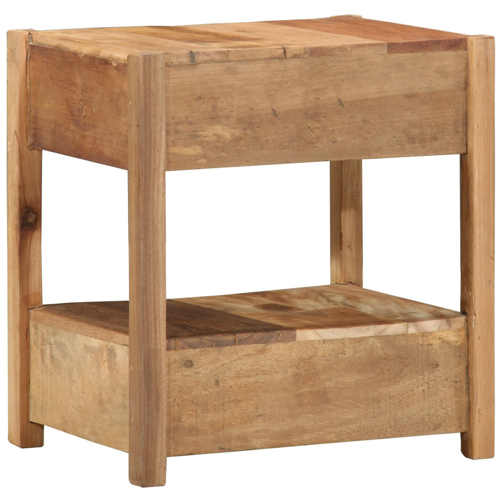Produktbild för Sidobord med låda Brun 43 x 32 x 46 cm Solid återvunnen trä