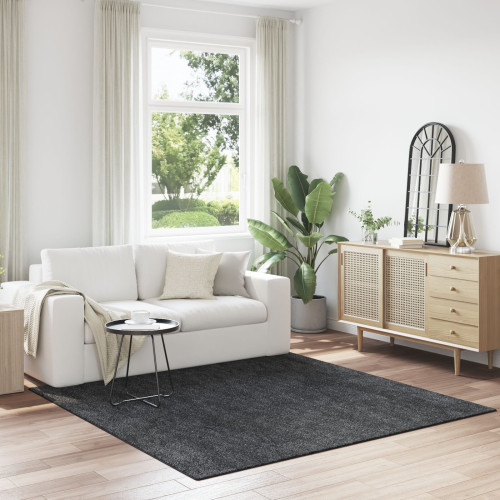 vidaXL Anti-glid Shaggy Matta Mörkgrå 200 x 200 cm PP