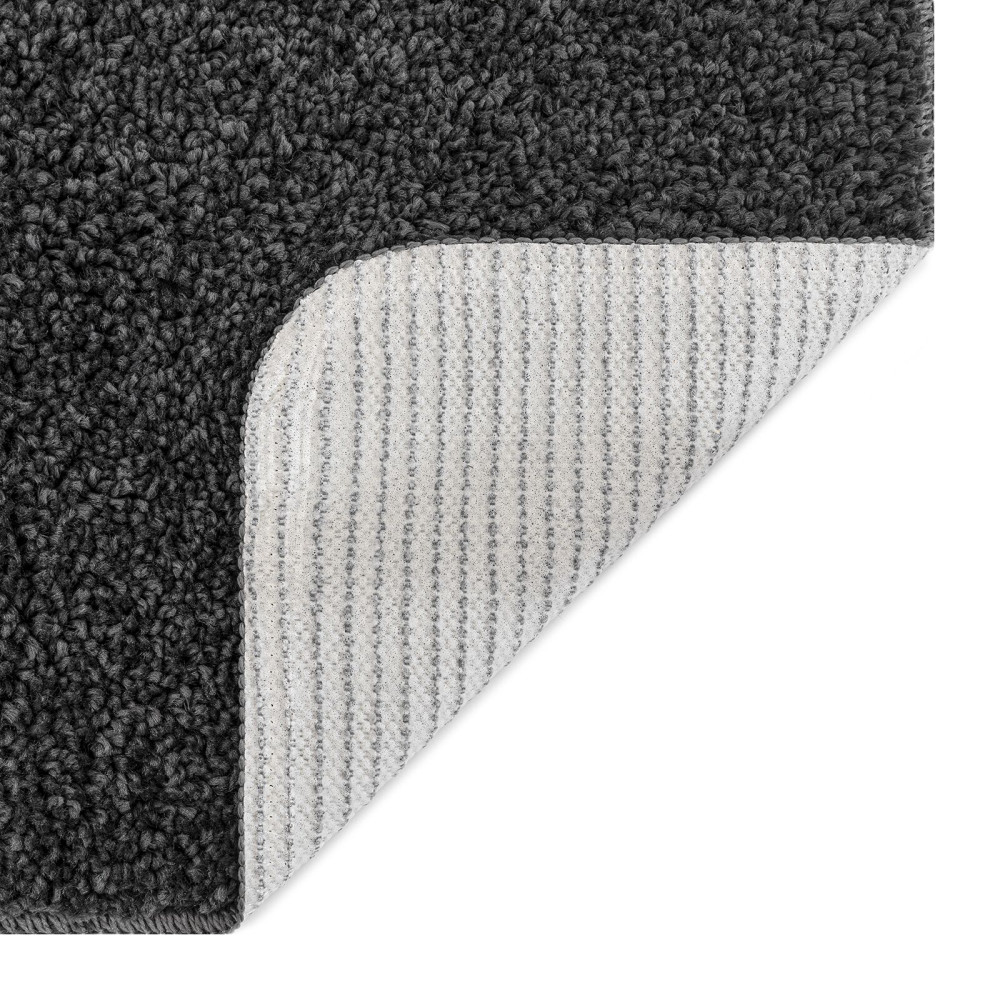 Produktbild för Anti-glid Shaggy Matta Mörkgrå 200 x 200 cm PP