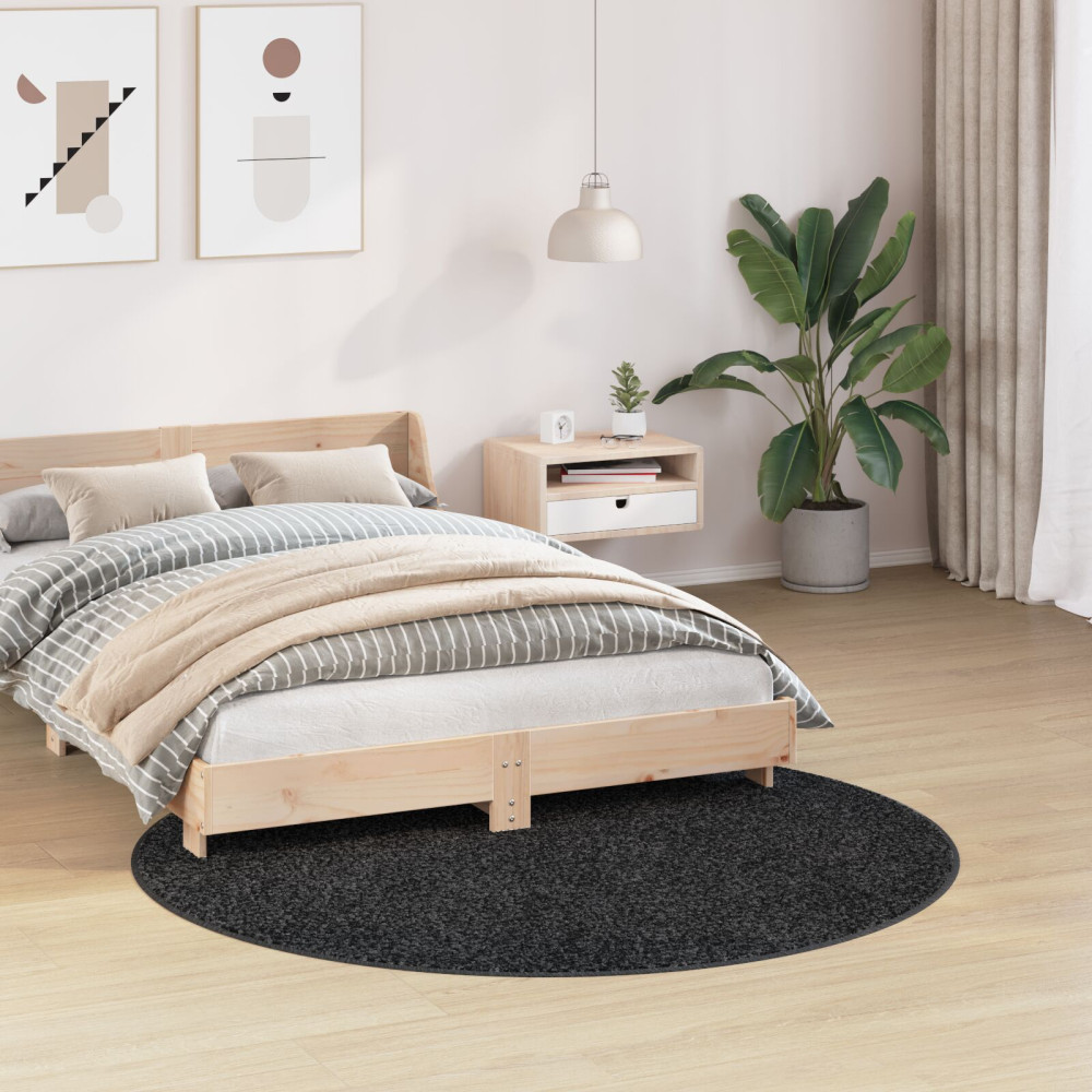 Produktbild för Anti-glid Shaggy Matta Mörkgrå 160 x 160 cm PP