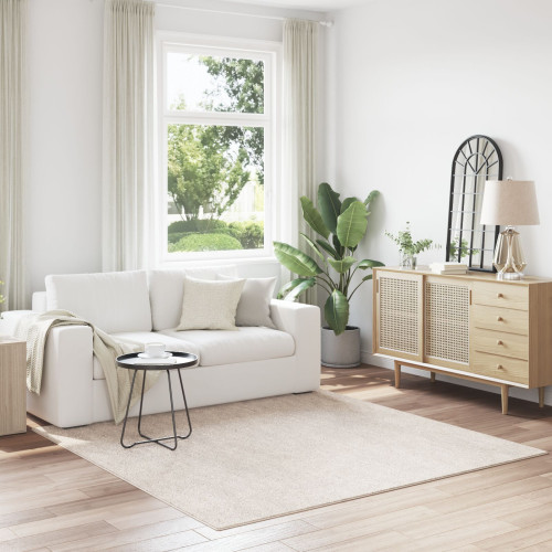 vidaXL Anti-glid Shaggy Matta Kräm 200 x 200 cm PP