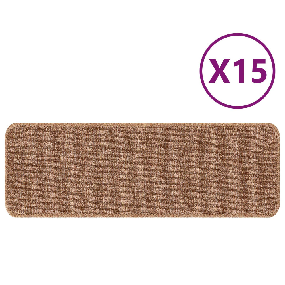 Produktbild för Halkfria trappmattor Latexbakgrund 15 pcs Gul 60 x 25 cm PP