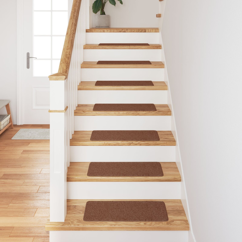 Produktbild för Halkfria trappmattor Latexbakgrund 15 pcs Gul 60 x 25 cm PP
