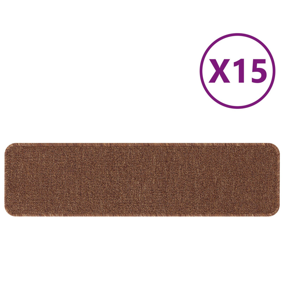 Produktbild för Halkfria trappmattor Latexbakgrund 15 pcs Gul 75 x 20 cm PP