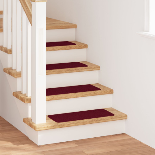 vidaXL Halkfria trappmattor 15 pcs Bordeaux 60 x 25 cm PP