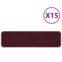 Produktbild för Halkfria trappmattor 15 pcs Bordeaux 75 x 20 cm PP