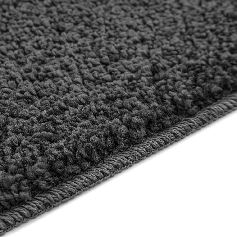 Produktbild för Halkfri badmatta med toalettutskärning Mörkgrå 50 x 50 cm PP