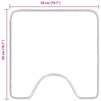 Produktbild för Halkfri badmatta med toalettutskärning Mörkgrå 50 x 50 cm PP
