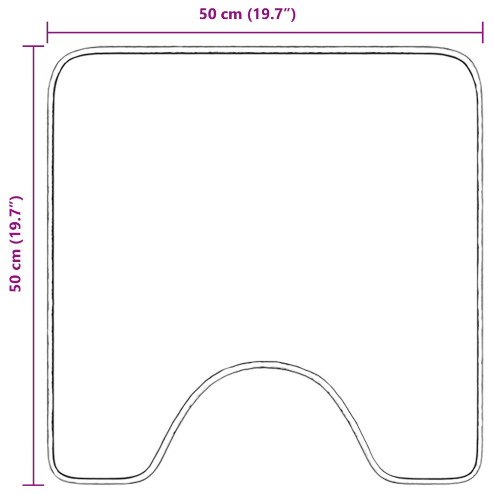 Produktbild för Halkfri badmatta med toalettutskärning Grå 50 x 50 cm PP