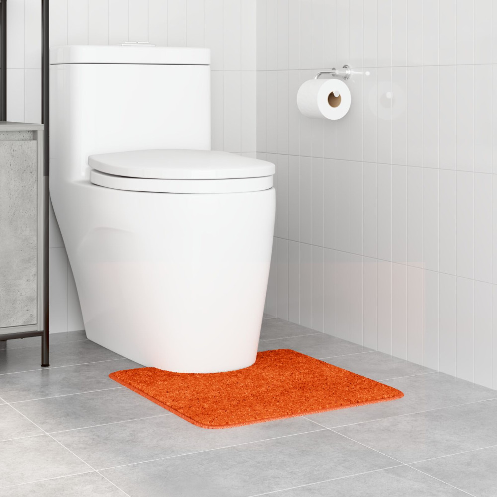 Produktbild för Halkfri badmatta med toalettutskärning Orange 50 x 50 cm PP