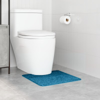 Produktbild för Halkfri badmatta med toalettutskärning Blå 50 x 50 cm PP