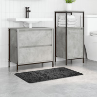 Produktbild för Halkfri Badmatta Mörkgrå 50 x 80 cm PP