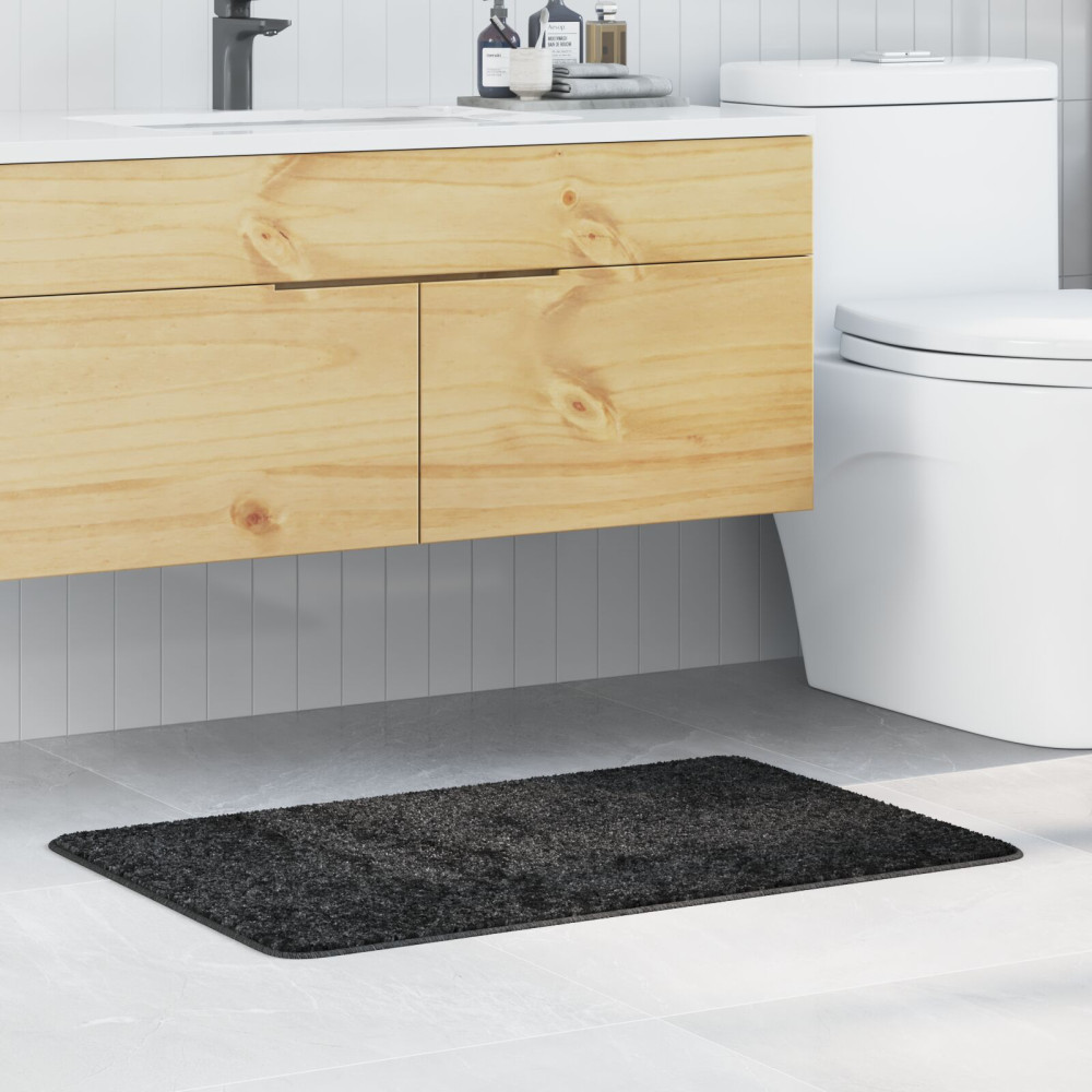Produktbild för Halkfri Badmatta Mörkgrå 60 x 90 cm PP