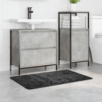 Produktbild för Halkfri Badmatta Mörkgrå 60 x 90 cm PP