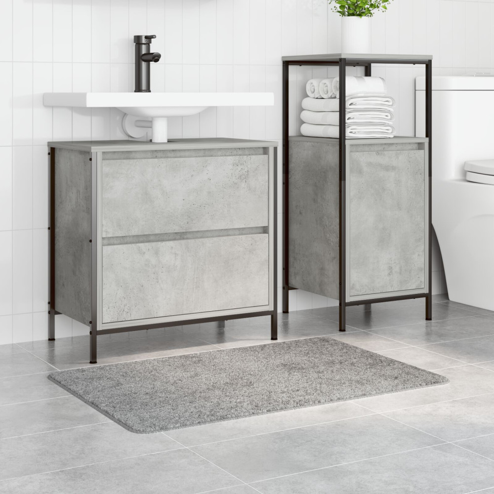 Produktbild för Halkfri Badmatta Grå 60 x 90 cm PP