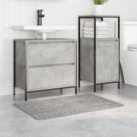 Produktbild för Halkfri Badmatta Grå 60 x 90 cm PP