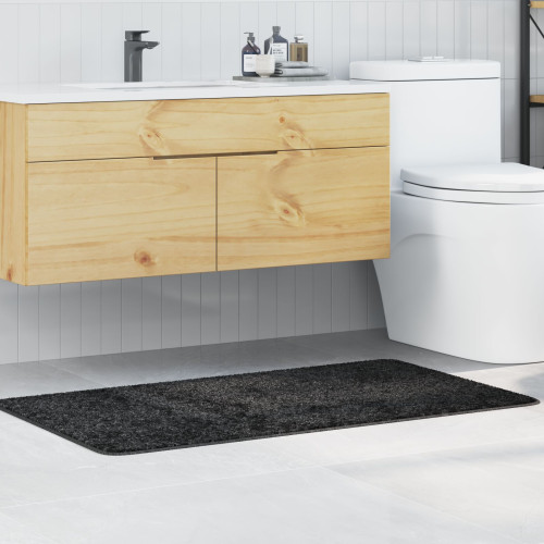 vidaXL Halkfri Badmatta Mörkgrå 70 x 120 cm PP
