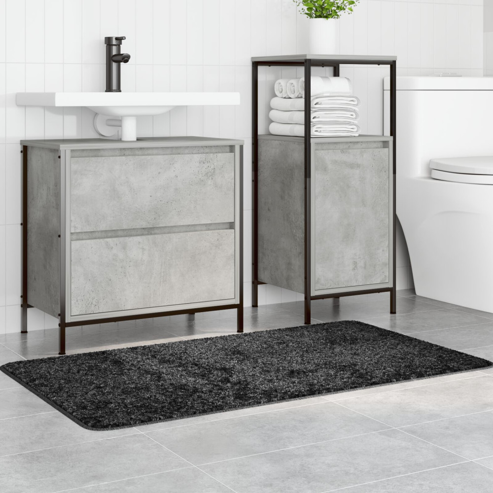 Produktbild för Halkfri Badmatta Mörkgrå 70 x 120 cm PP