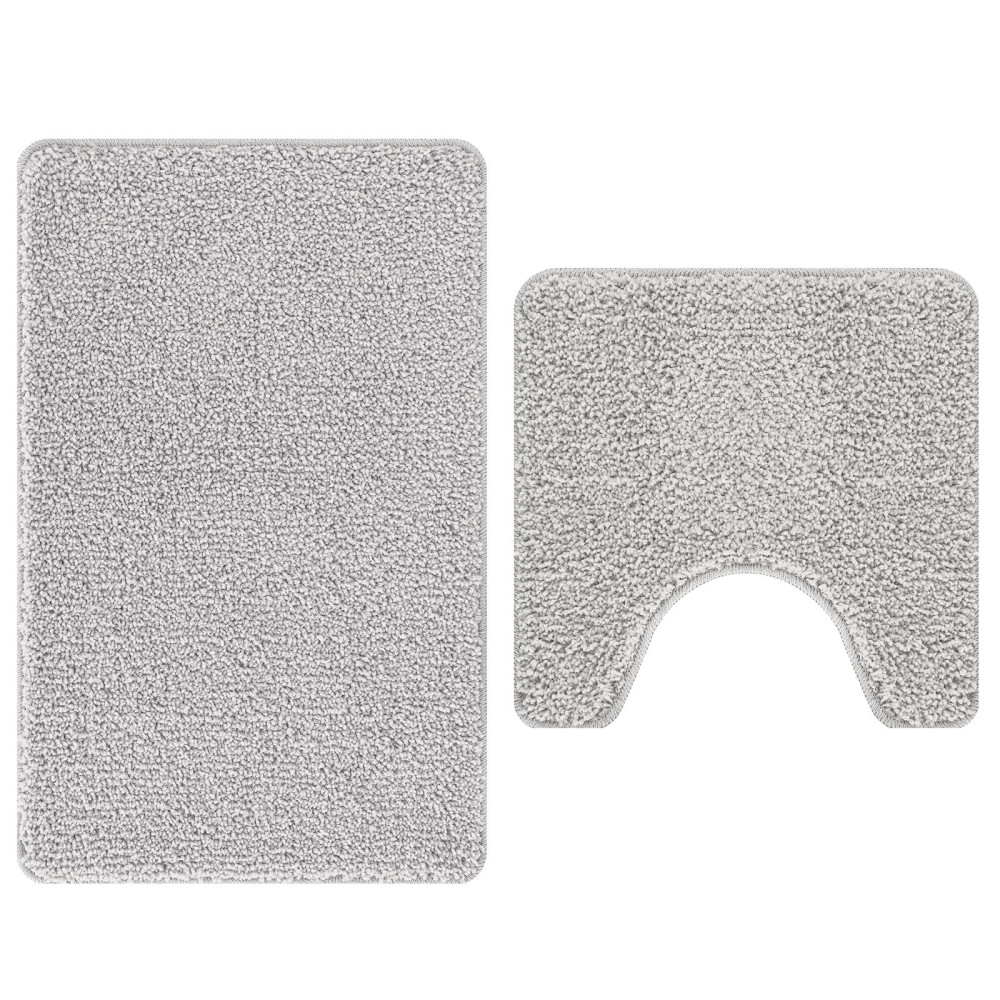 Produktbild för Antisklid badmatta set 2 pcs Grå PP
