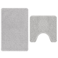 Produktbild för Antisklid badmatta set 2 pcs Grå PP