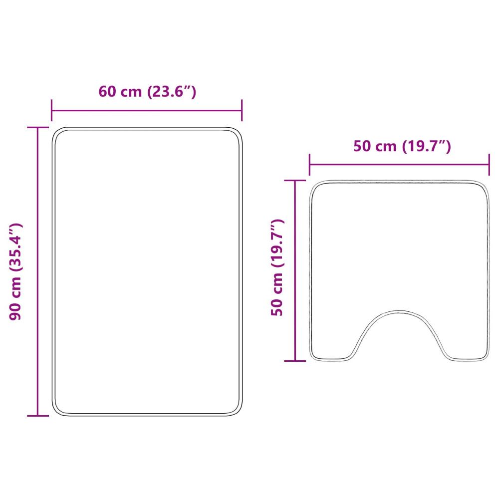 Produktbild för Antisklid badmatta set 2 pcs Turkos PP
