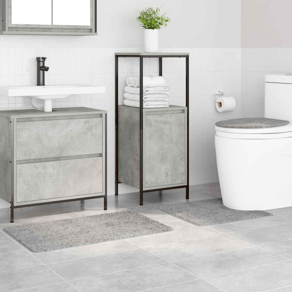 Produktbild för Antisklid badmatta set 3 pcs Grå PP
