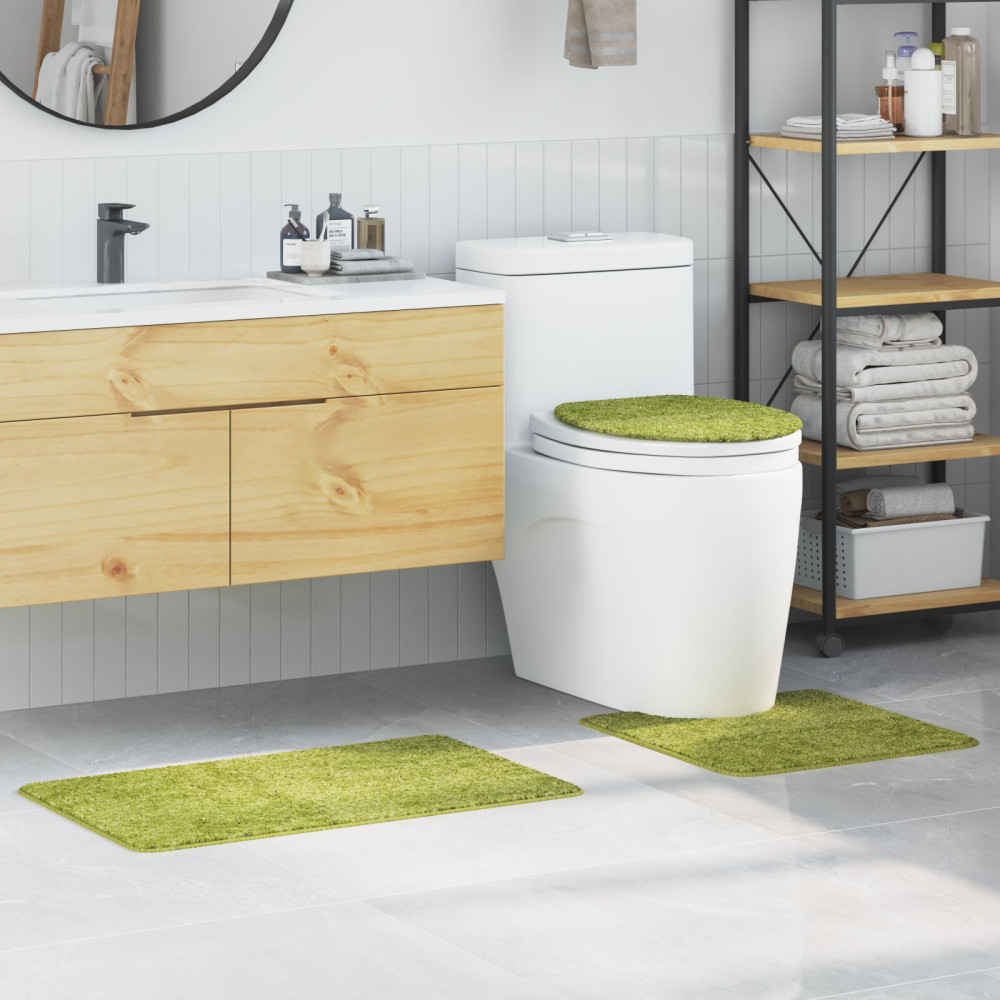 Produktbild för Antisklid badmatta set 3 pcs Grön PP