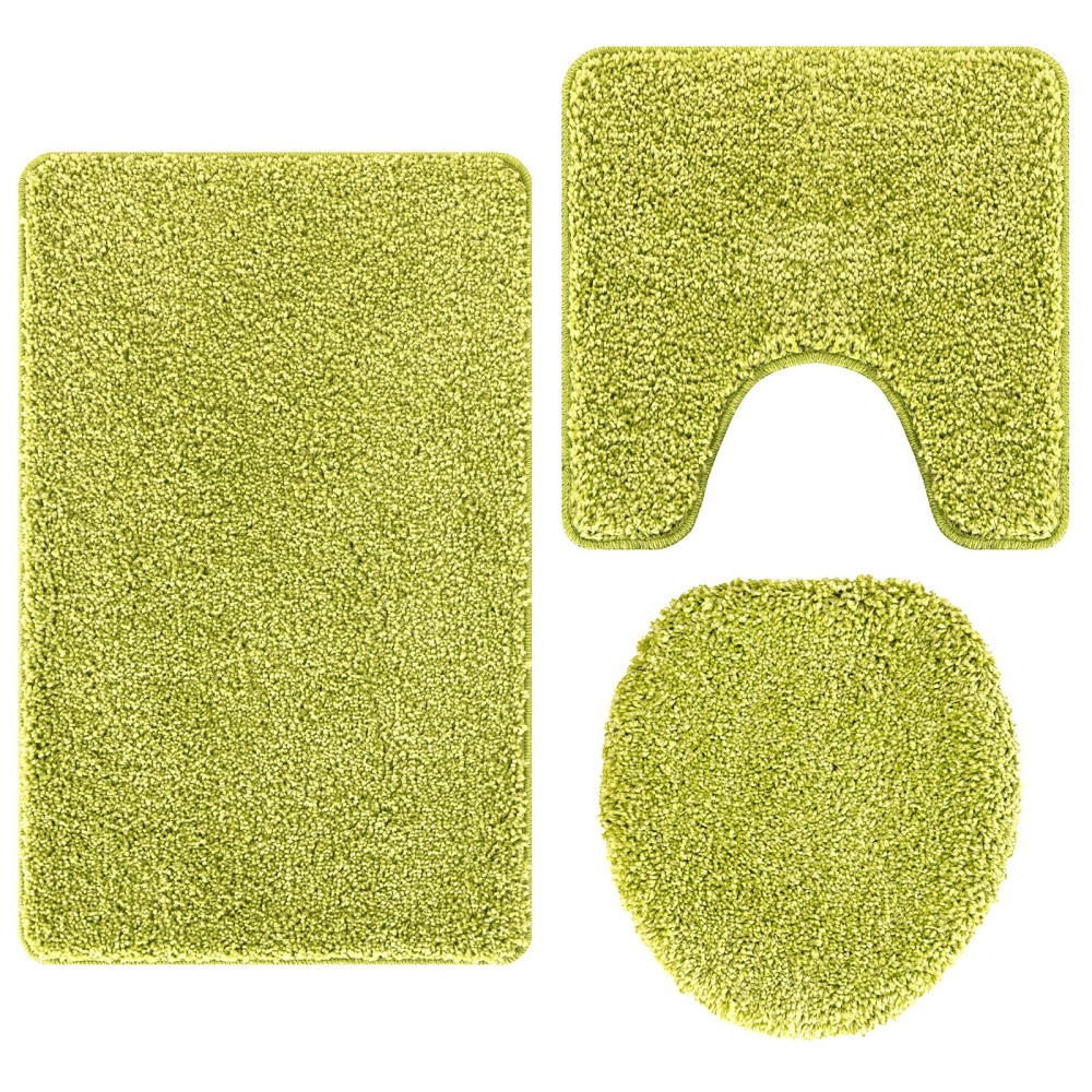 Produktbild för Antisklid badmatta set 3 pcs Grön PP
