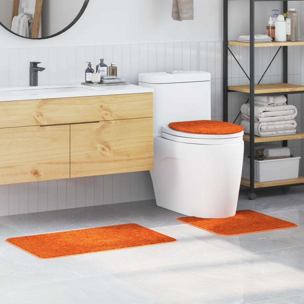 Produktbild för Antisklid badmatta set 3 pcs Orange PP