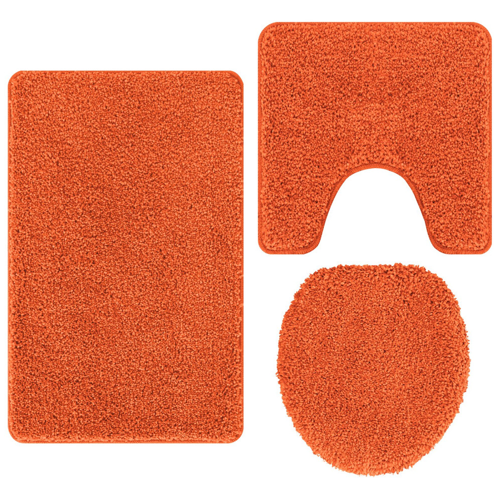 Produktbild för Antisklid badmatta set 3 pcs Orange PP