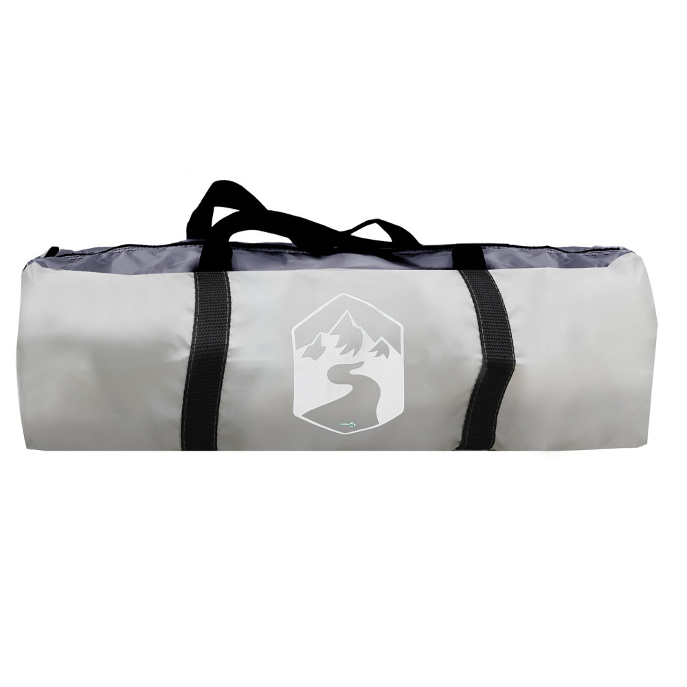 Produktbild för Pooltält med tak Grå 366 x 305 x 231 cm Polyester och Fiberglas