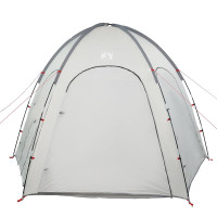 Produktbild för Pooltält med tak Grå 366 x 305 x 231 cm Polyester och Fiberglas