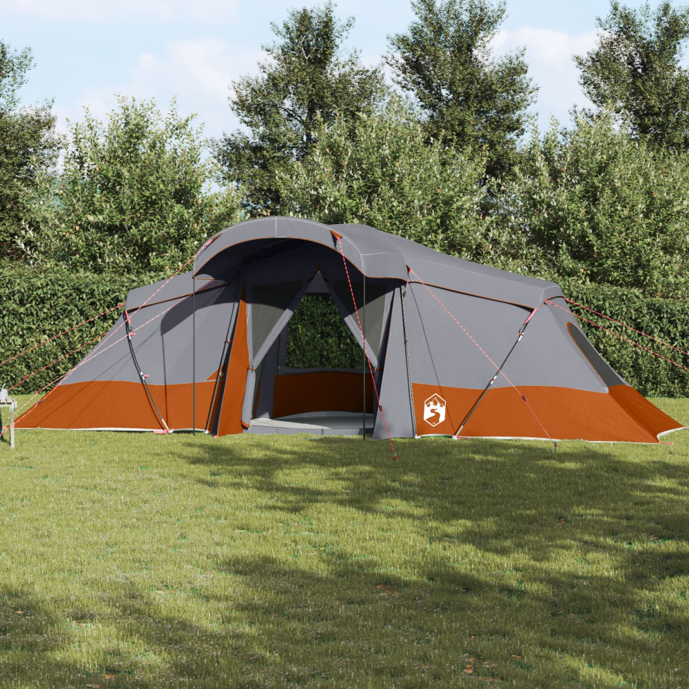 Produktbild för Familjetält med tak Grå och orange 721 x 335 x 212 cm