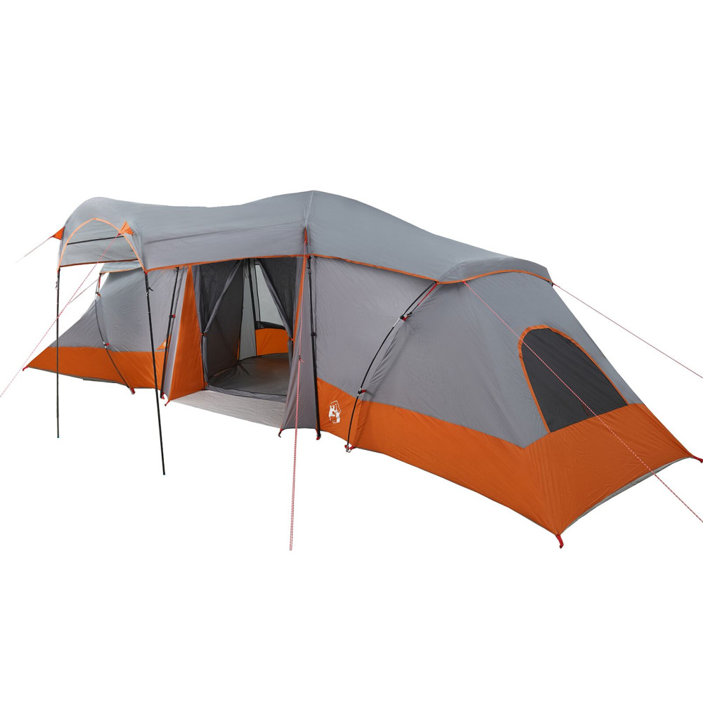Produktbild för Familjetält med tak Grå och orange 721 x 335 x 212 cm