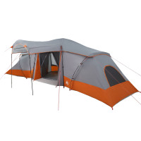 Produktbild för Familjetält med tak Grå och orange 721 x 335 x 212 cm