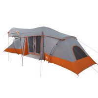 Produktbild för Familjetält med tak Grå och orange 721 x 335 x 212 cm