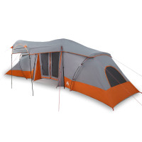 Produktbild för Familjetält med tak Grå och orange 721 x 335 x 212 cm