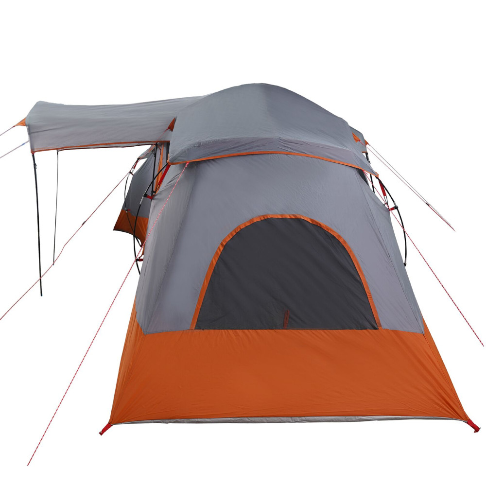 Produktbild för Familjetält med tak Grå och orange 721 x 335 x 212 cm