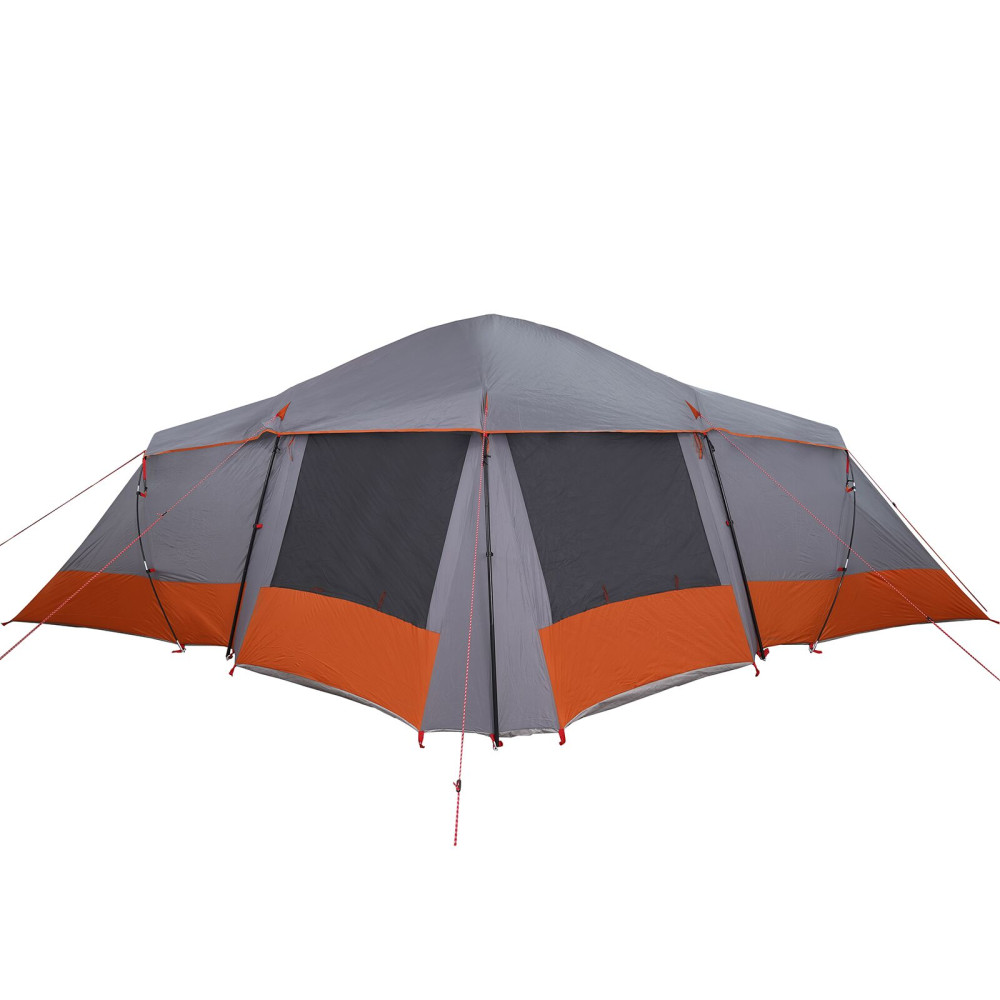 Produktbild för Familjetält med tak Grå och orange 721 x 335 x 212 cm