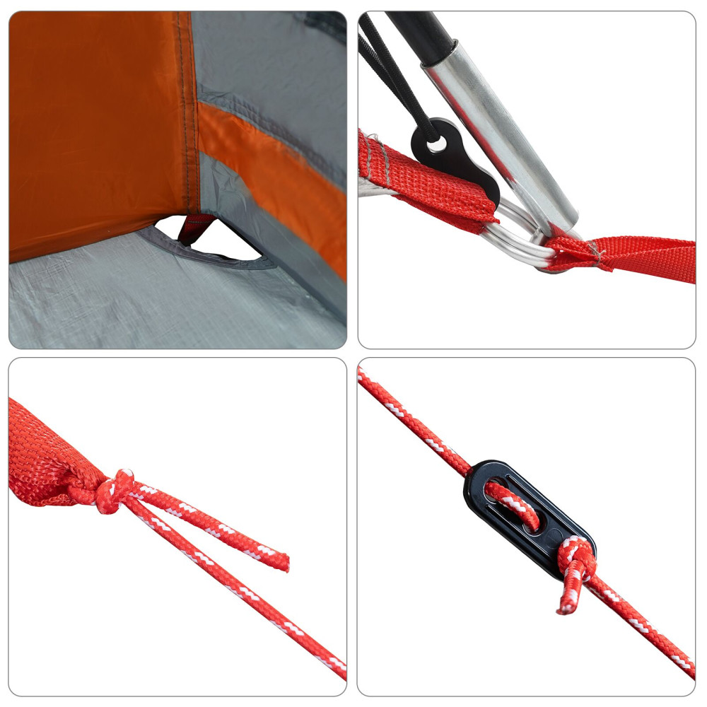 Produktbild för Familjetält med tak Grå och orange 721 x 335 x 212 cm