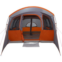 Produktbild för Familjetält med tak Grå och orange 576 x 325 x 213 cm