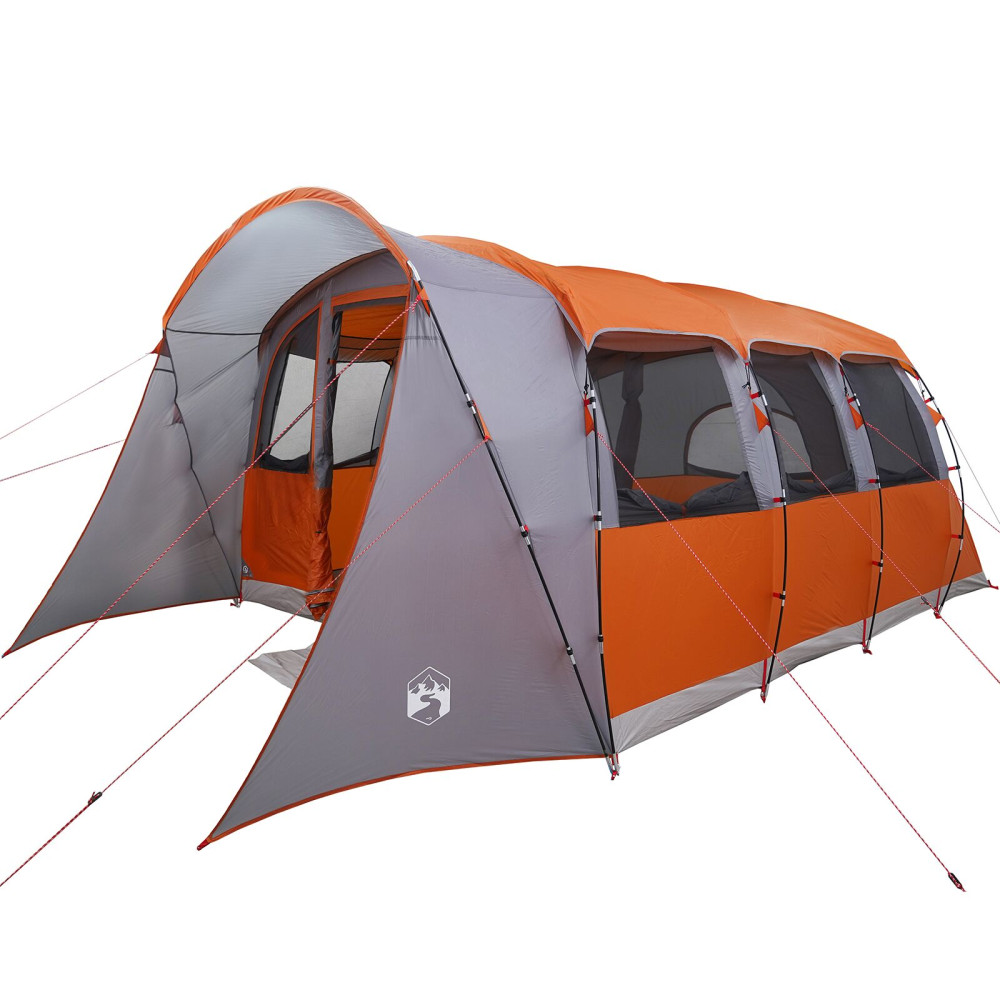 Produktbild för Familjetält med tak Grå och orange 576 x 325 x 213 cm