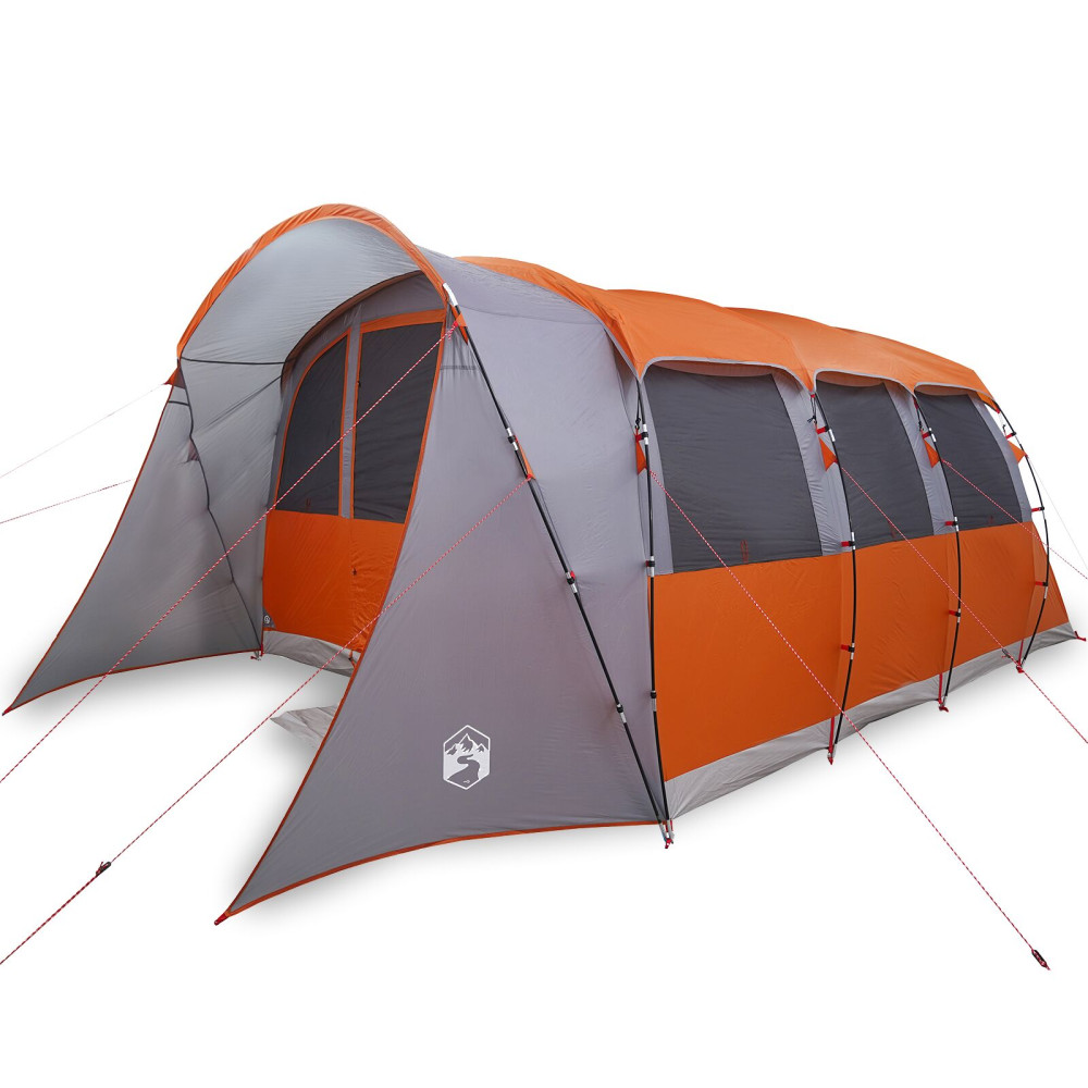 Produktbild för Familjetält med tak Grå och orange 576 x 325 x 213 cm